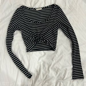 Striped tied crop top.